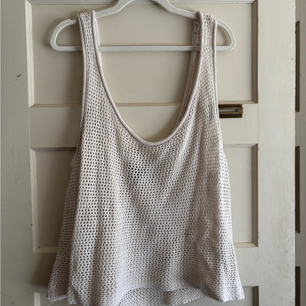 Forever 21 Cream Mesh Tank Top